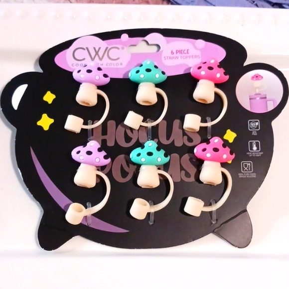 CWC  6 Piece Mushroom Straw Travel Cup Toppers 🥤🍄 - Picture 8 of 8